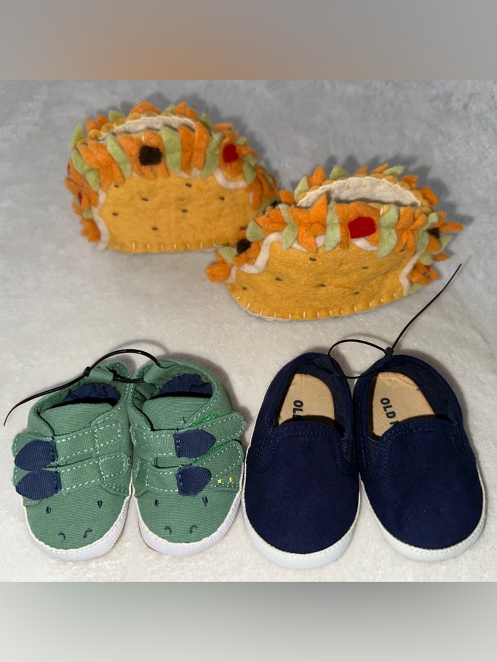 Pair of Infant Shoes + Handmade Taco Slippers